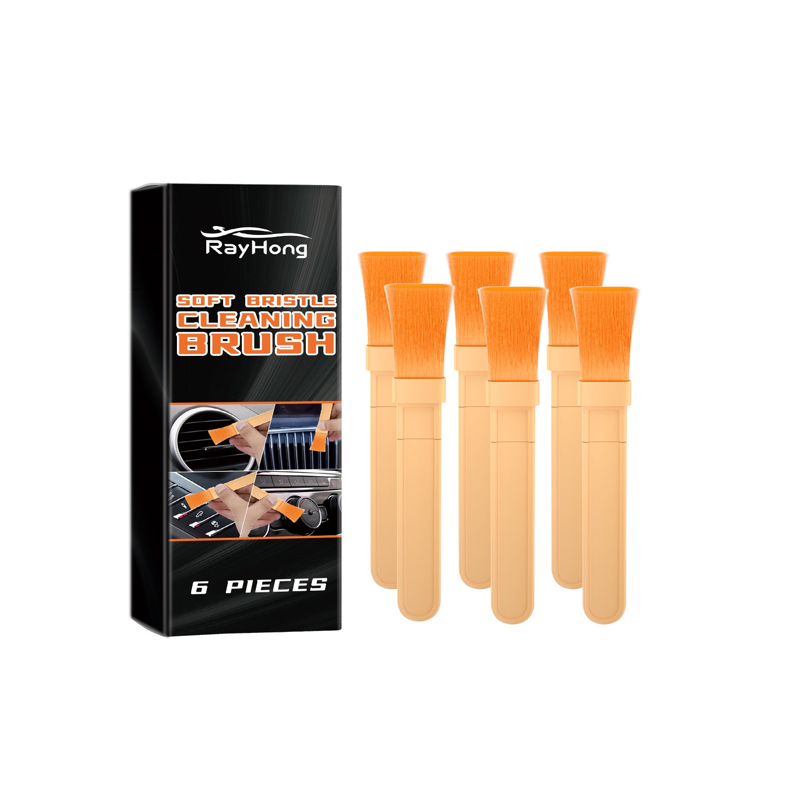 Escova de Limpeza Interna de Cerdas Macias – Detalhamento Automotivo