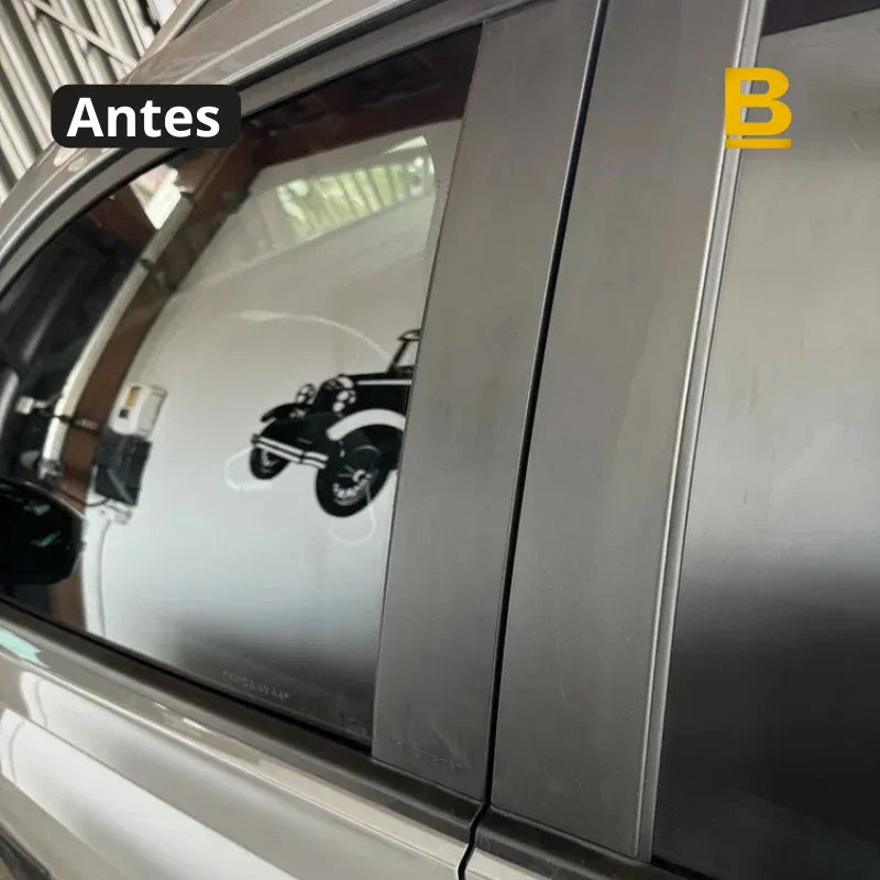 Kit de Acabamento Black Piano 8 Peças para Colunas VW Nivus, Polo e Taigo – Black Pillar Posts Premium