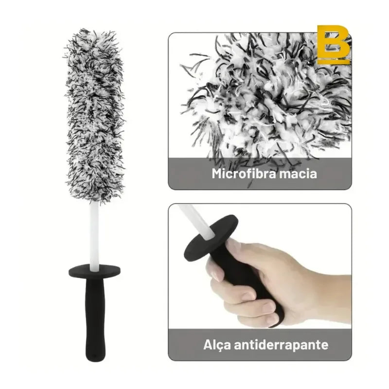 Escova para Rodas Pro – Microfibra Suave e Limpeza Profunda