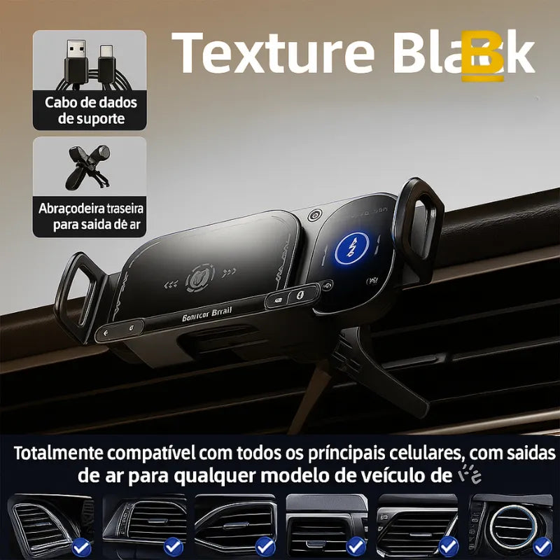 Suporte Automático com Carga Rápida – Gira 90° com Um Toque