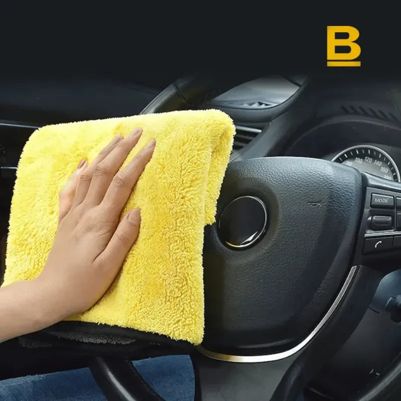 Toalha de Microfibra Premium SEAMETAL – Secagem e Limpeza Automotiva sem Riscos e com Alta Absorção