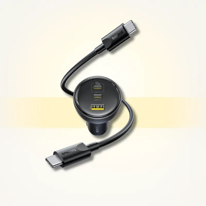 Carregador Veicular Turbo Power 152,5W com 3 Portas – Super Rápido e Compatível com Notebooks