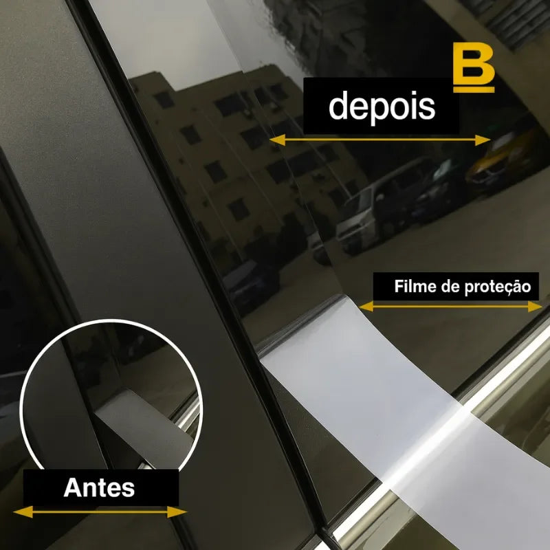 Kit de Acabamento Black Piano 8 Peças para Colunas VW Nivus, Polo e Taigo – Black Pillar Posts Premium